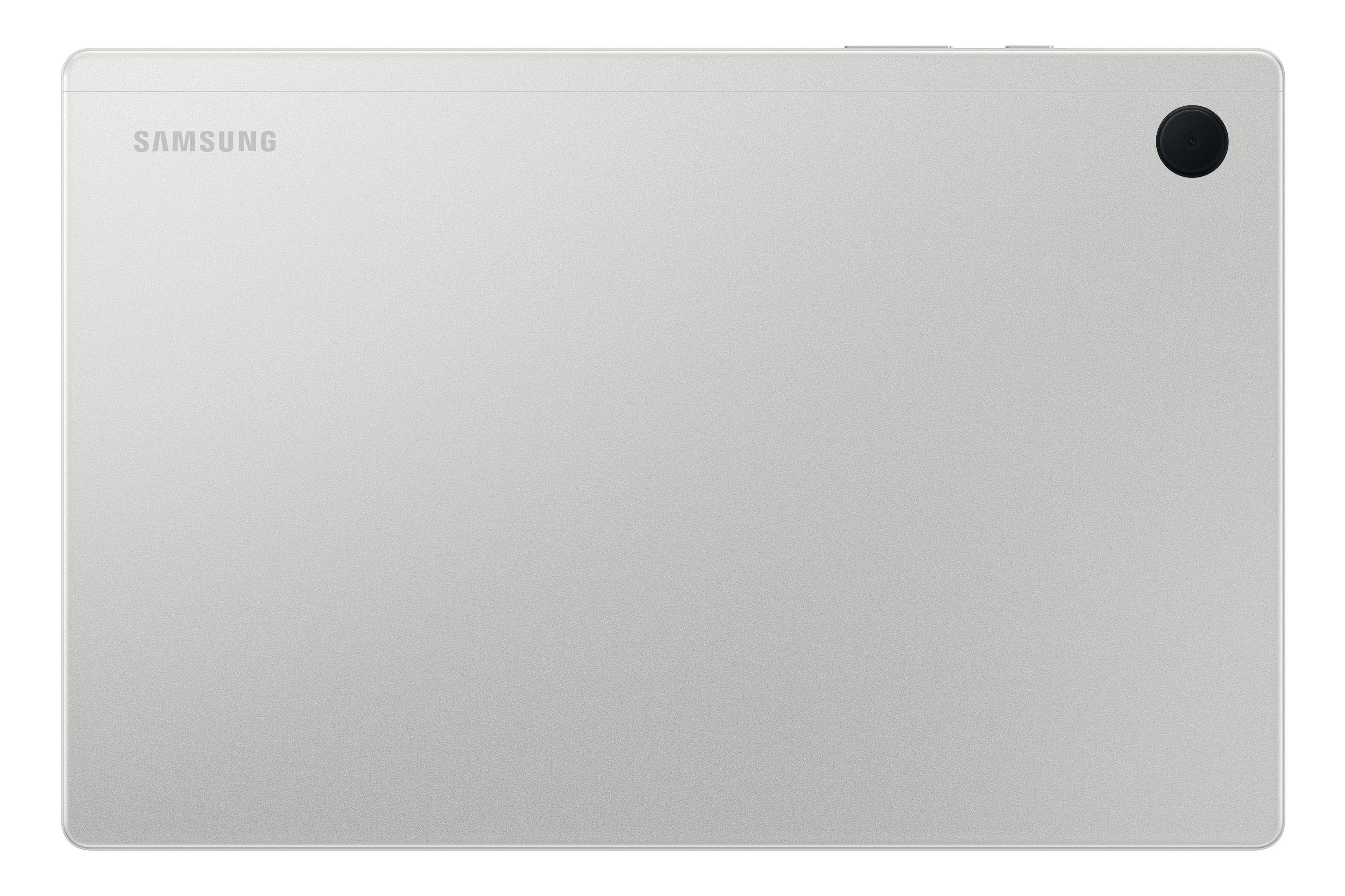 Rückseite eines Tablets mit Kamera und Samsung-Logo.