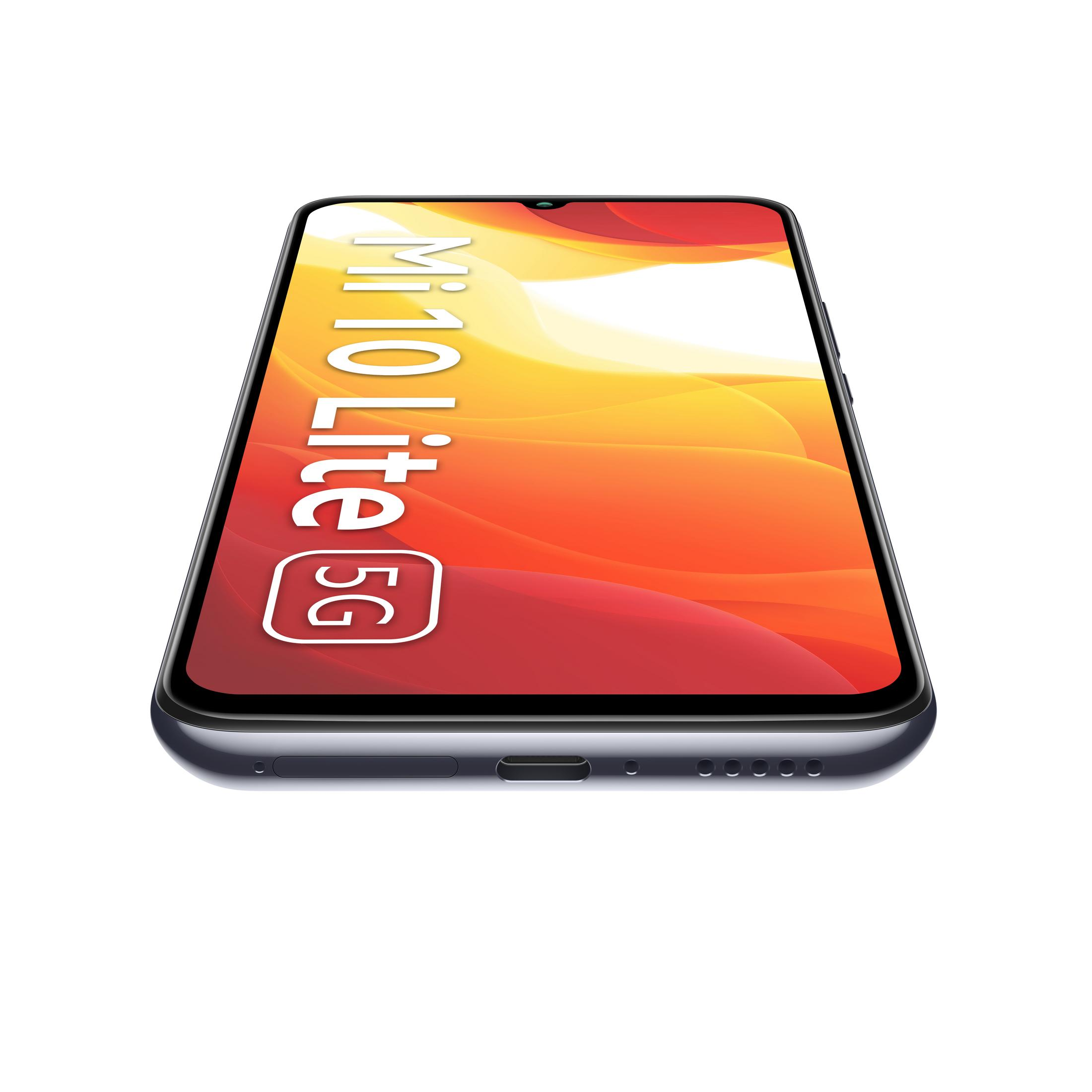 Czarny smartfon z żywym pomarańczowo-czerwonym gradientem na wyświetlaczu.