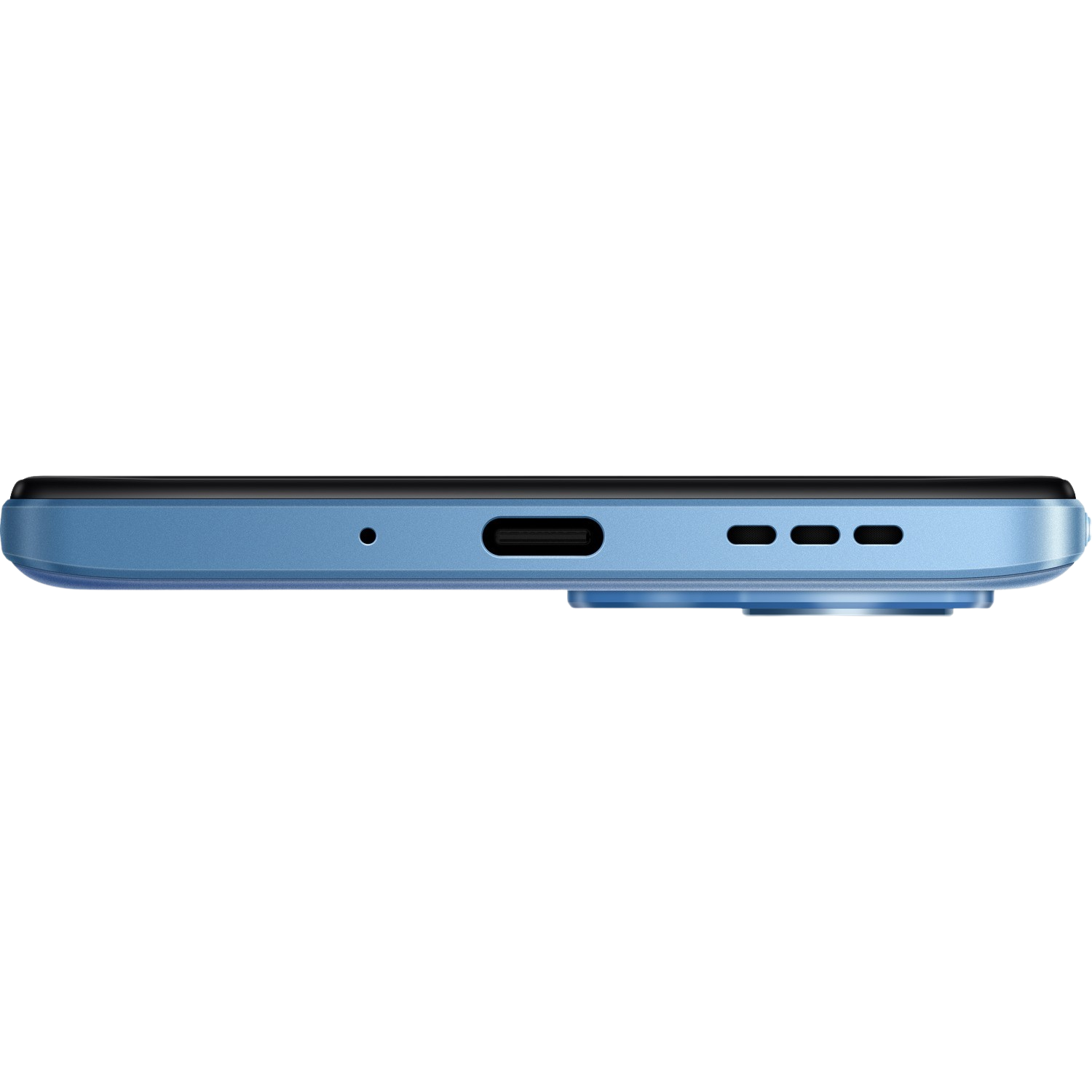Nahaufnahme der Unterkante eines Smartphones mit Ladeanschluss und anderen Funktionen.