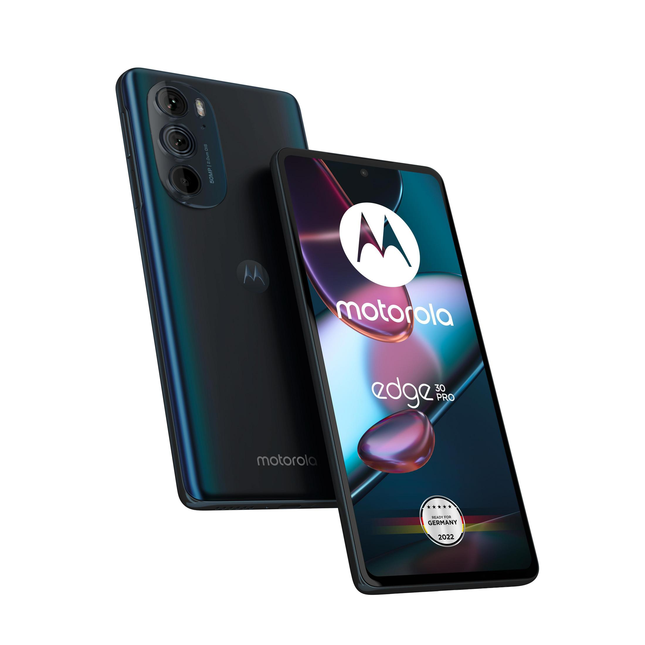 Deux smartphones, l'un montrant l'écran avec logo et texte, l'autre montrant l'arrière.