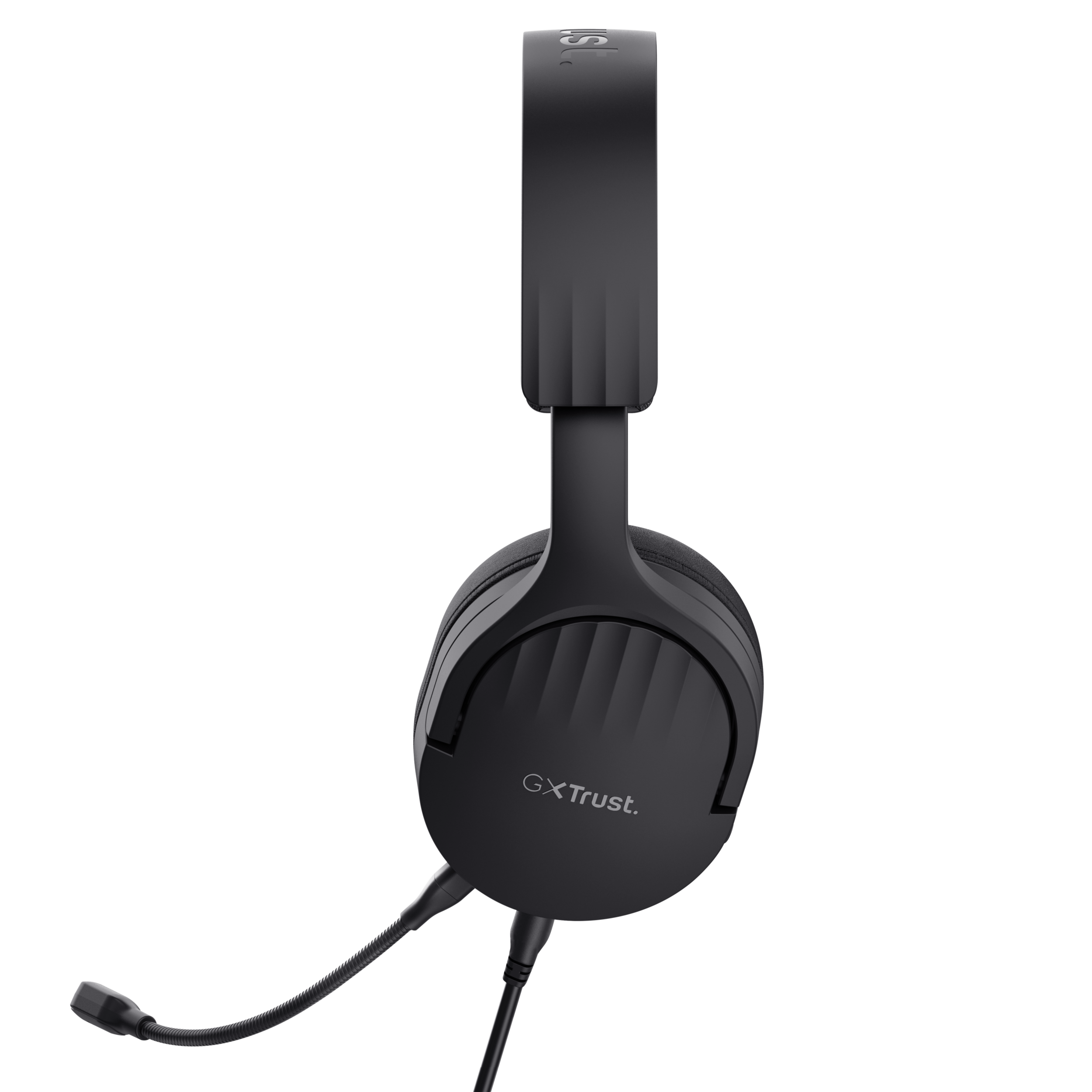 Black headset with a microphone. The brand name 'GX Trust' is visible on the earcups.