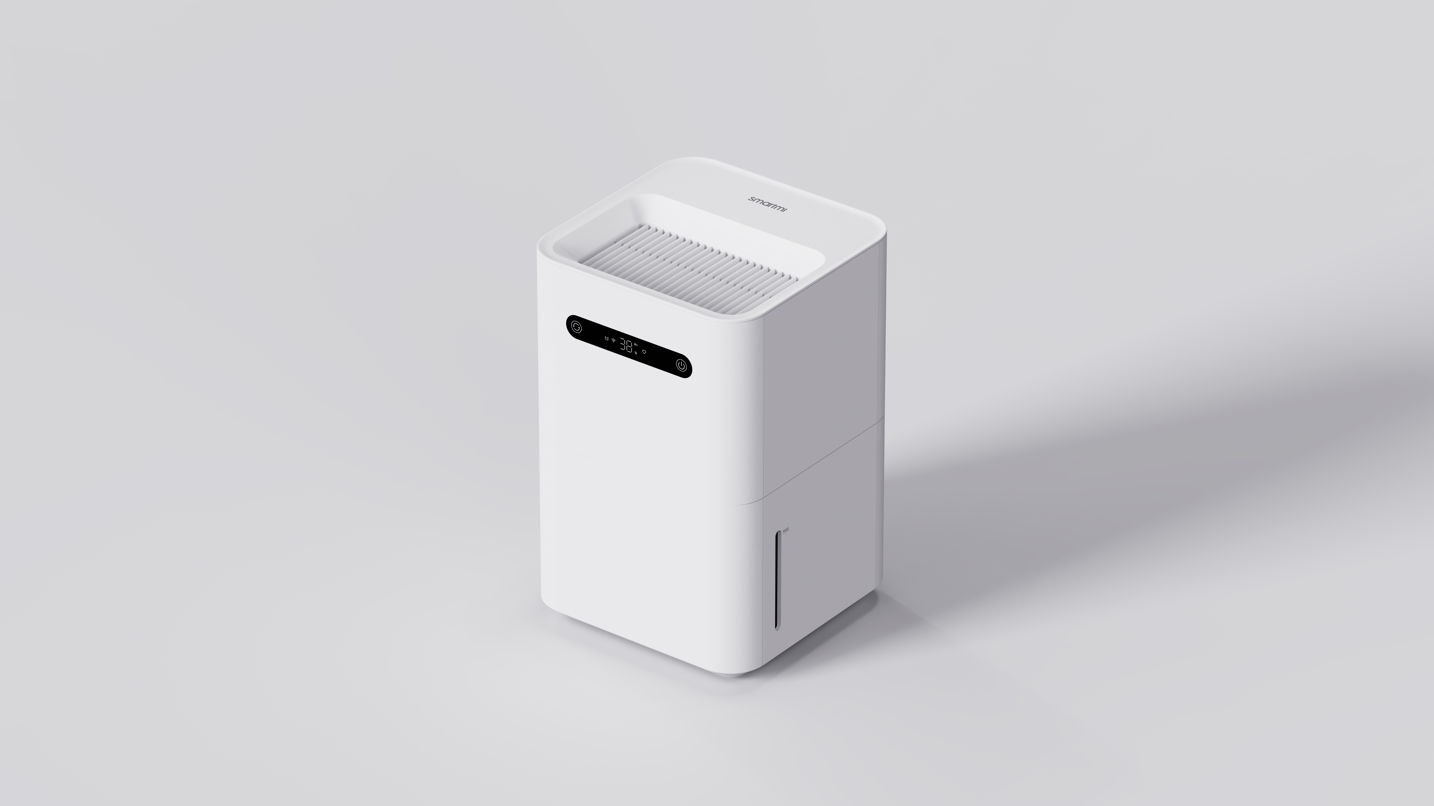 Un umidificatore bianco su una superficie bianca.
