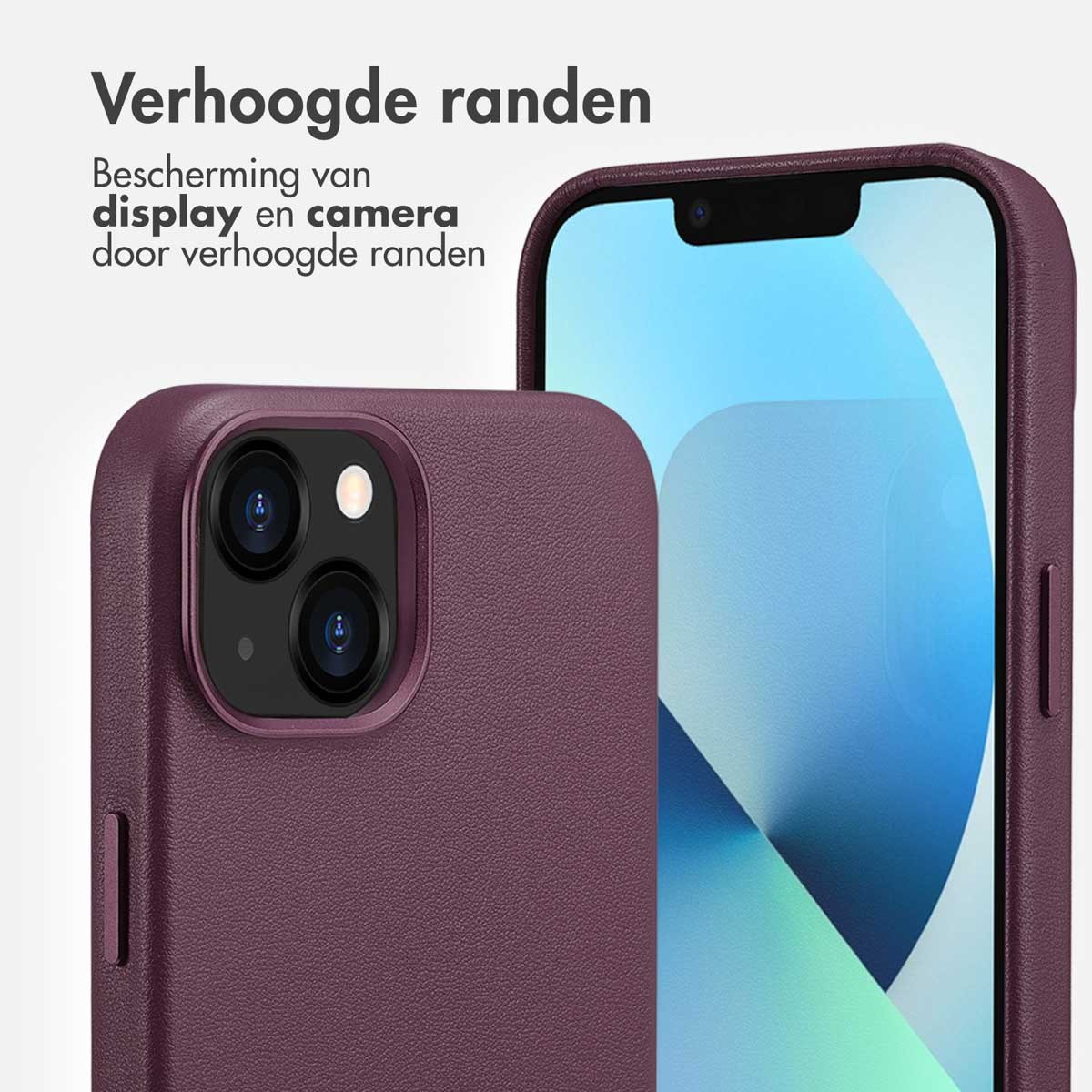 Een paarse telefoonhoes met het camera-gedeelte zichtbaar. De merknaam is niet zichtbaar.