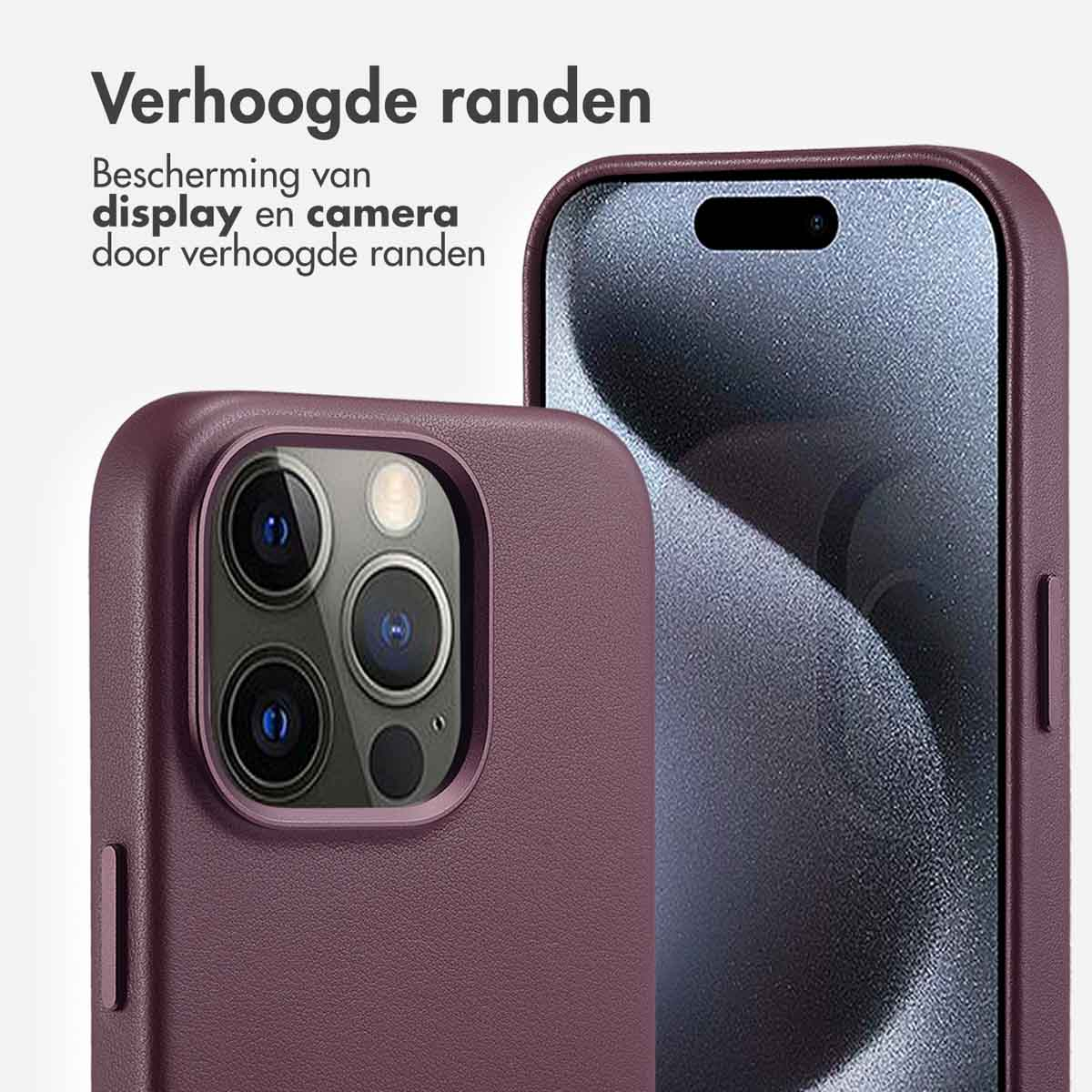 Nahaufnahme einer Handyhülle mit den Worten 'Verhoogde randen'.