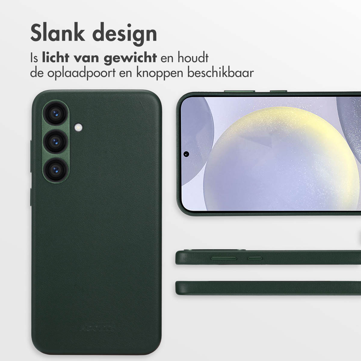 ACCEZZ MagSafe Leather Backcover - Geschikt voor Samsung Galaxy S24 Plus - Telefoonhoesje voor Samsung Samsung Galaxy S24 Plus Donkergroen