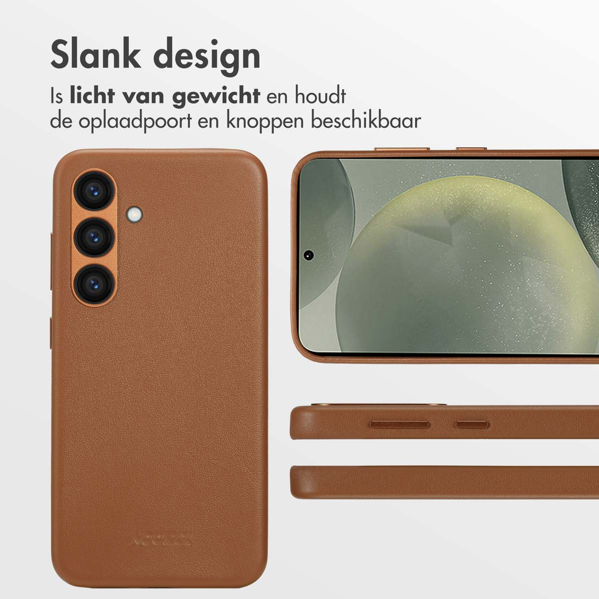 ACCEZZ MagSafe Leather Backcover - Geschikt voor Samsung Galaxy S24 - Telefoonhoesje voor Samsung Samsung Galaxy S24 Bruin