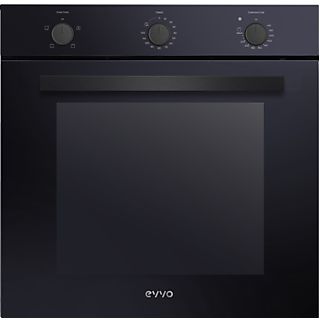 Horno convencional - EVVO H10 Black, Integrable con marco incluido, calor por ambos lados, descongelación, modo grill, Hidrolítica, 77 l, 59,5 cm, Negro