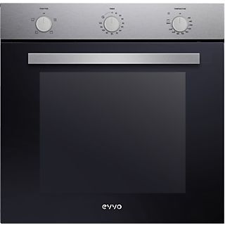 Horno convencional - EVVO H10 Inox, Integrable con marco incluido, calor por ambos lados, descongelación, modo grill, Hidrolítica, 77 l, 59,5 cm, Inox