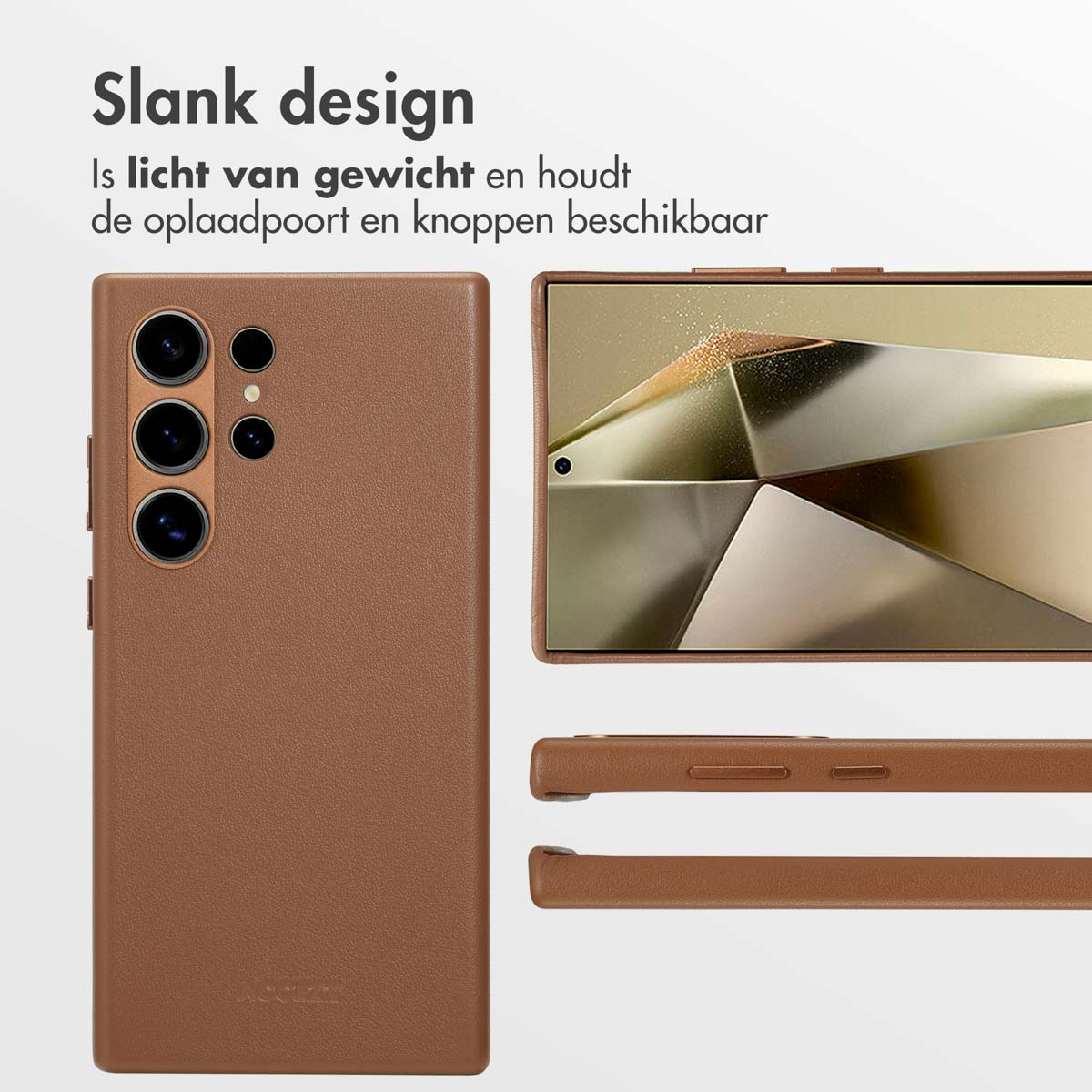ACCEZZ MagSafe Leather Backcover - Geschikt voor Samsung Galaxy S24 Ultra - Telefoonhoesje Bruin