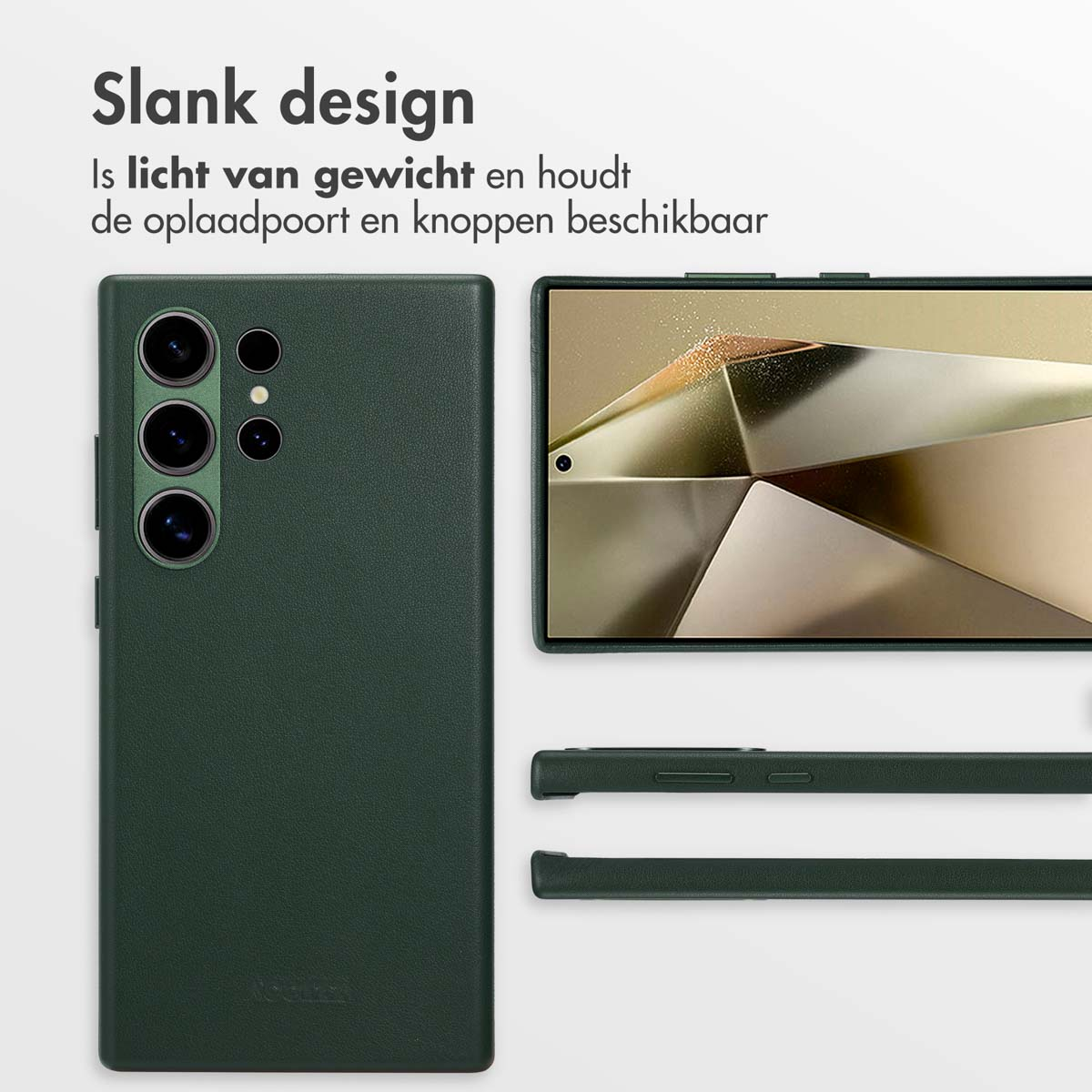 ACCEZZ MagSafe Leather Backcover - Geschikt voor Samsung Galaxy S24 Ultra - Telefoonhoesje Donkergroen