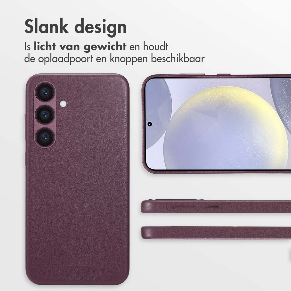 ACCEZZ MagSafe Leather Backcover - Geschikt voor Samsung Galaxy S24 Plus - Telefoonhoesje voor Samsung Samsung Galaxy S24 Plus Paars