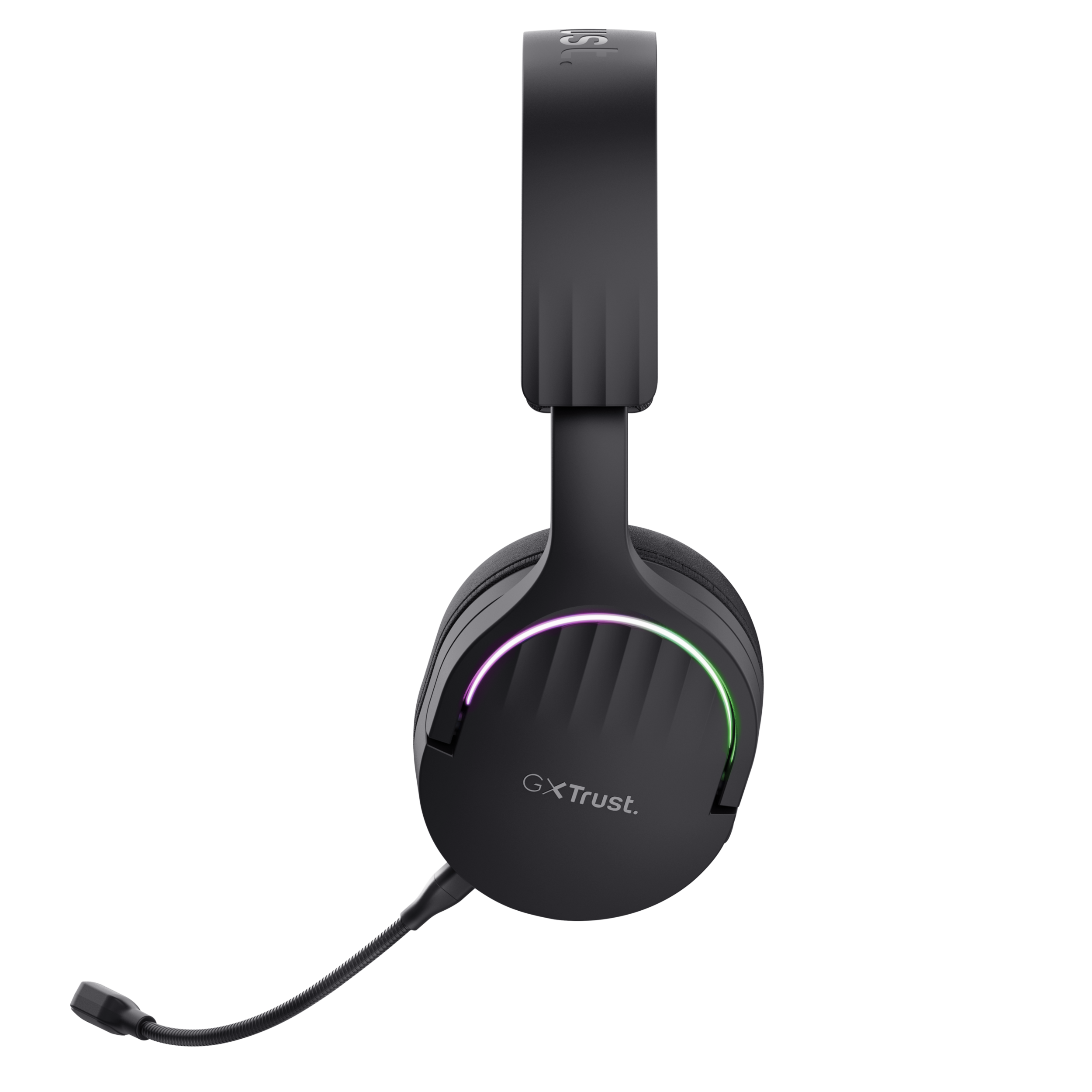 Casque de jeu noir avec lumières RVB.