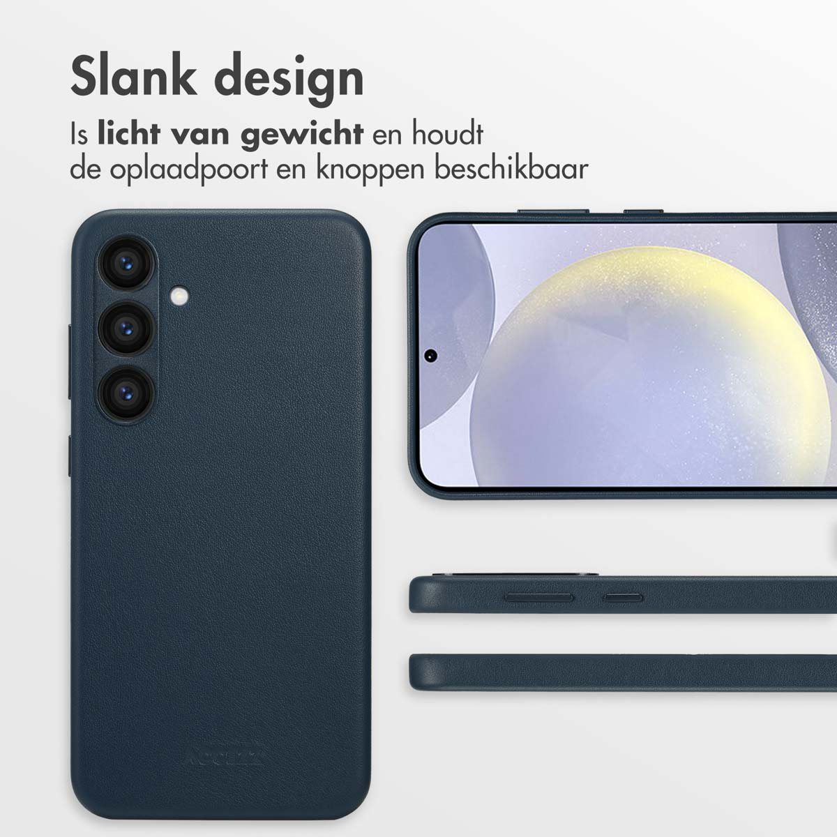 ACCEZZ MagSafe Leather Backcover - Geschikt voor Samsung Galaxy S24 Plus - Telefoonhoesje voor Samsung Samsung Galaxy S24 Plus Donkerblauw