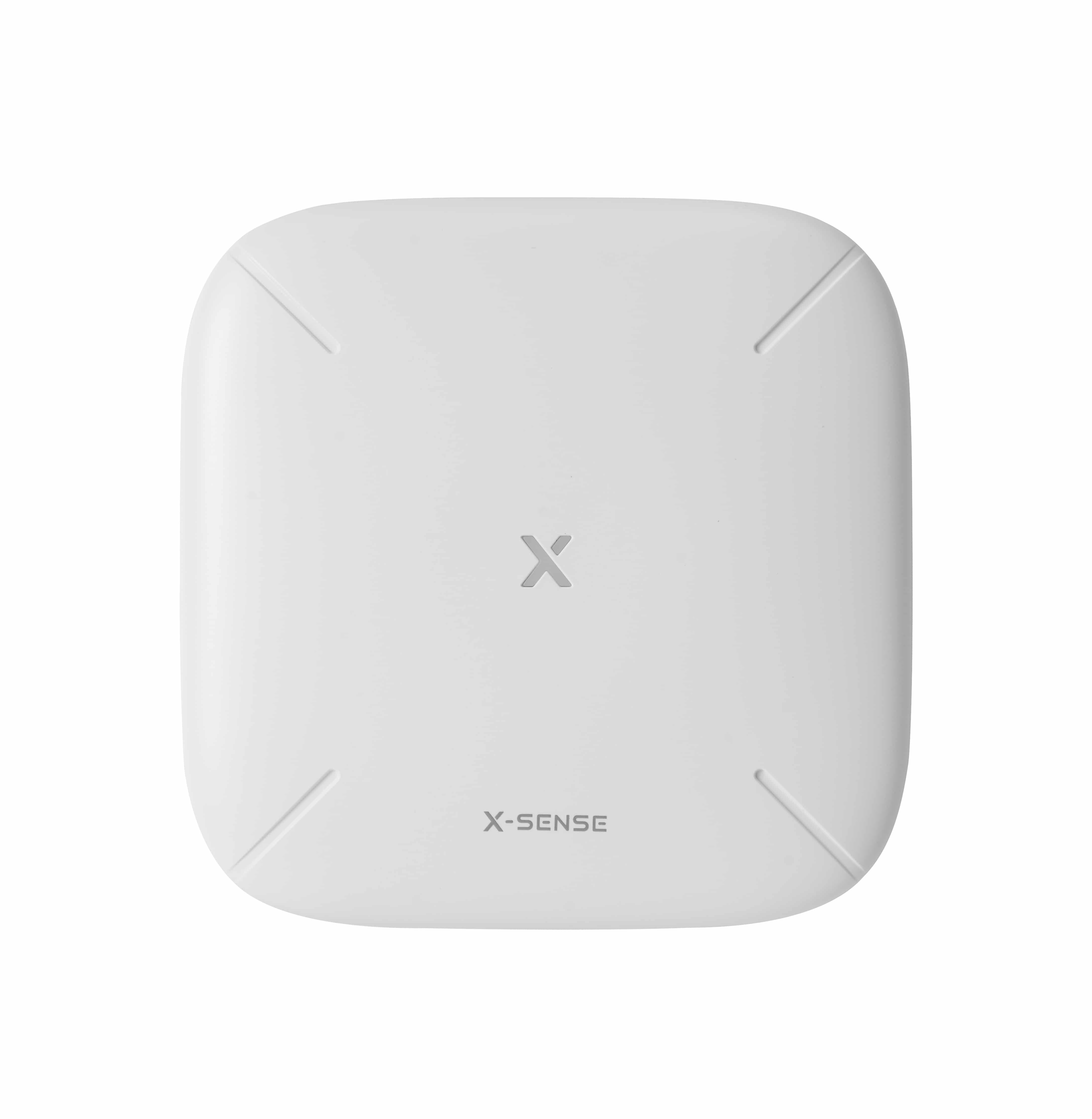 Weißes quadratisches Gerät mit dem Buchstaben 'X', beschriftet mit X-SENSE.