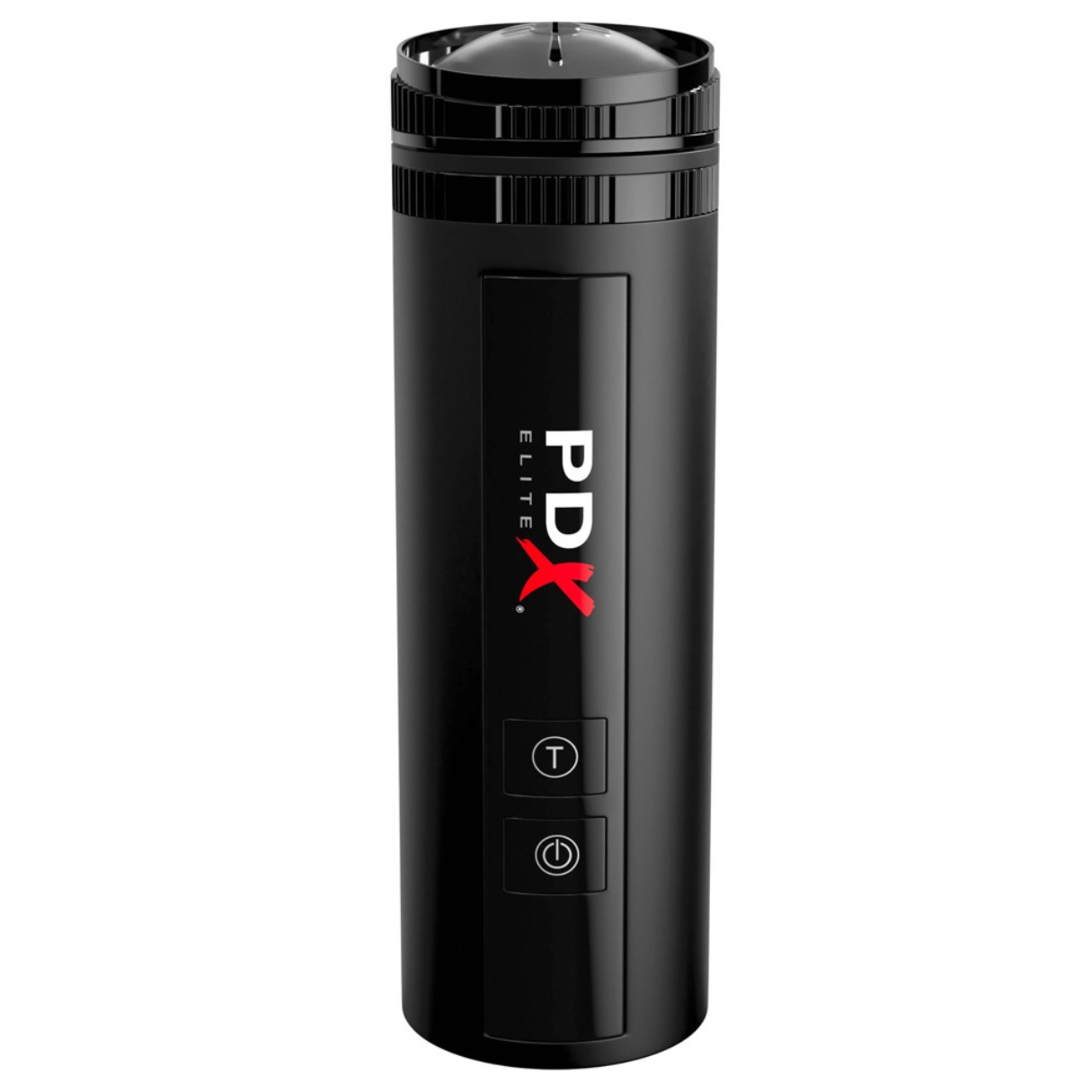 Schwarzes PDX Elite Gerät mit zwei Knöpfen und dem Text 'PDX Elite' in Rot.