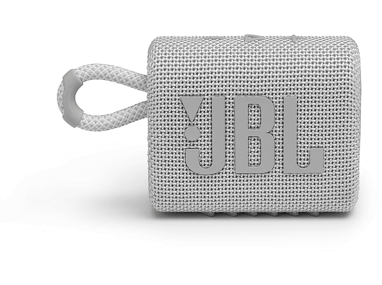 JBL GO 3 WHT Bluetooth Lautsprecher, Weiß, Wasserfest | MediaMarkt