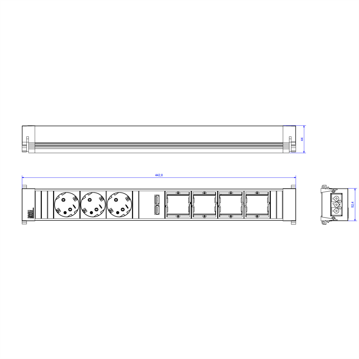 Presa Loop IN Bachmann 938.101 – 1 Ingresso CEE7/3 Con Protezione Bambini, Cavo 2m, Bianco RAL9003 - 3