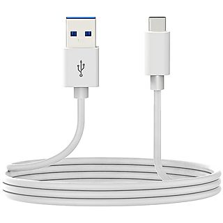 Cable USB - DCU TECNOLOGIC DCU Blanco / Cable USB-C 3.1 (M) a USB-A 3.0 (M) 2m, USB-C, Blanco