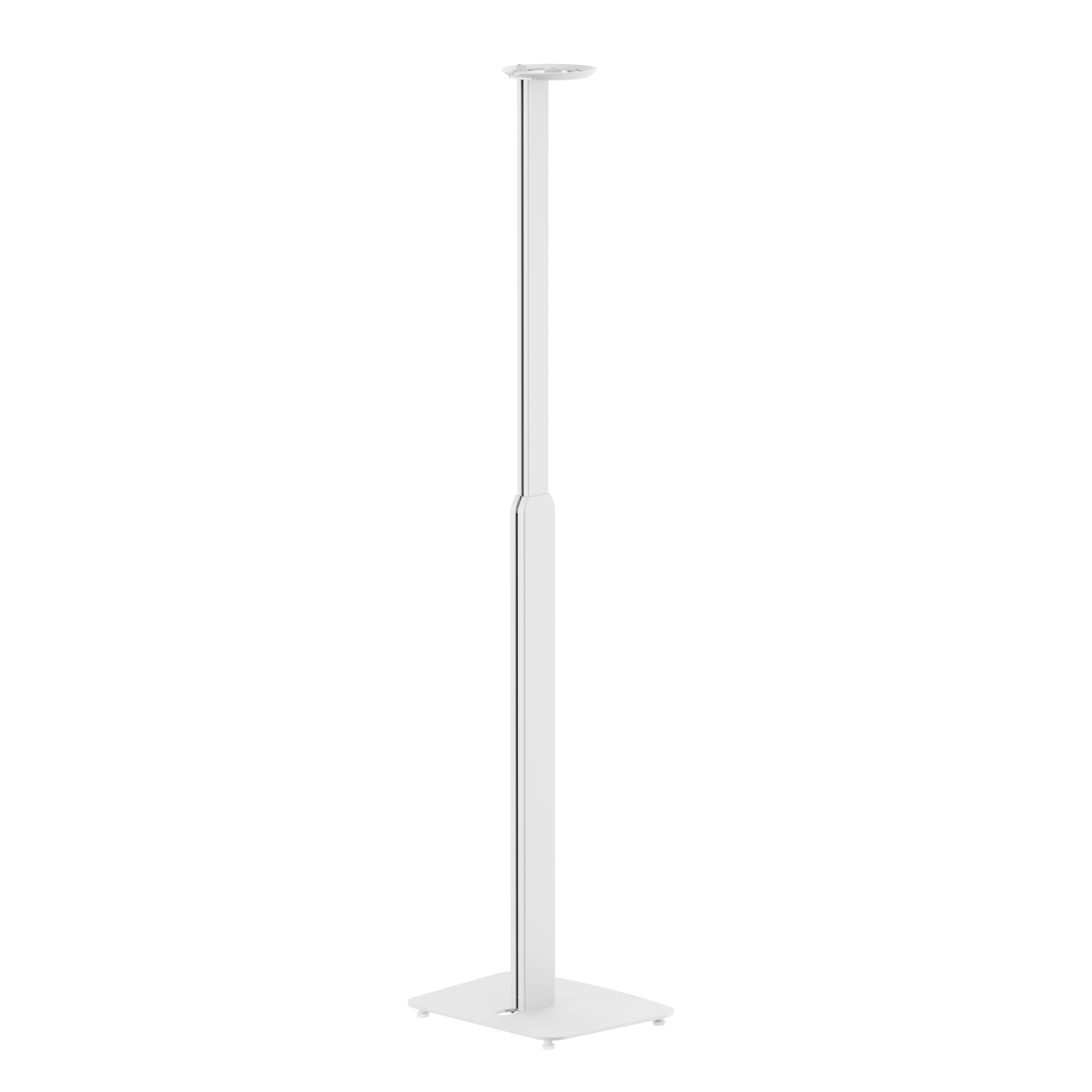 Witte, verticale standaard met een ronde top, geplaatst op een wit oppervlak.