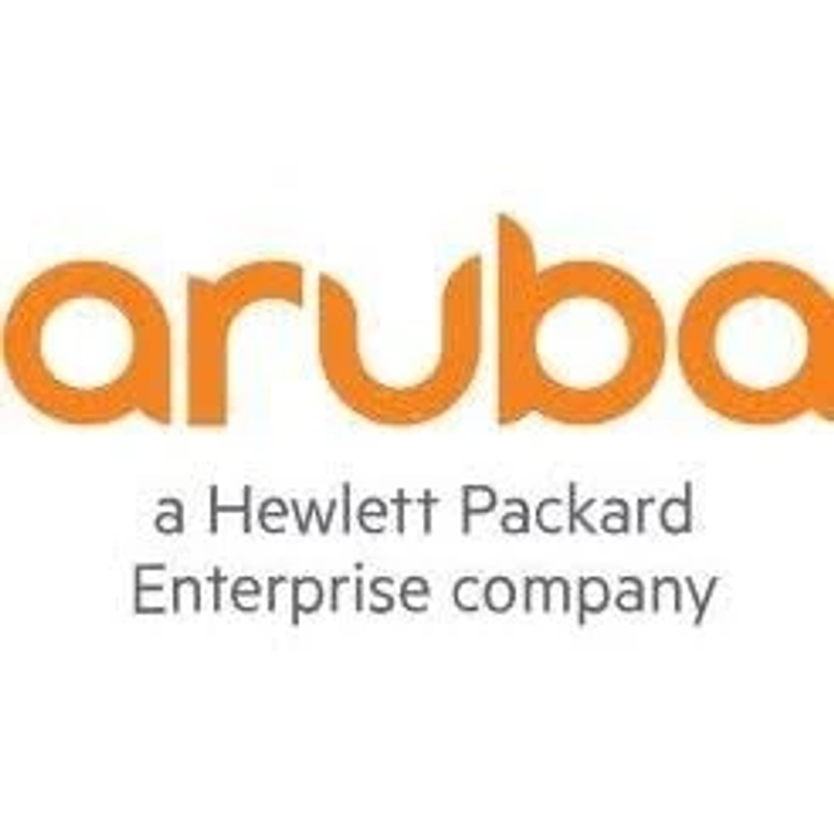 Il logo di Aruba, una società Hewlett Packard Enterprise. Il logo è arancione e ha un design astratto.