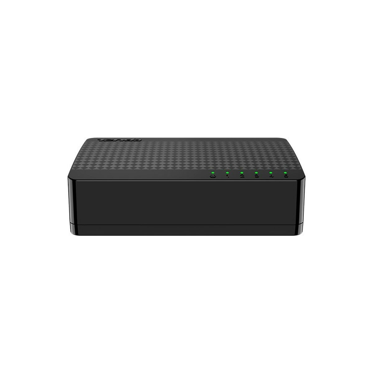 Un router Tendia nero con spie verdi.
