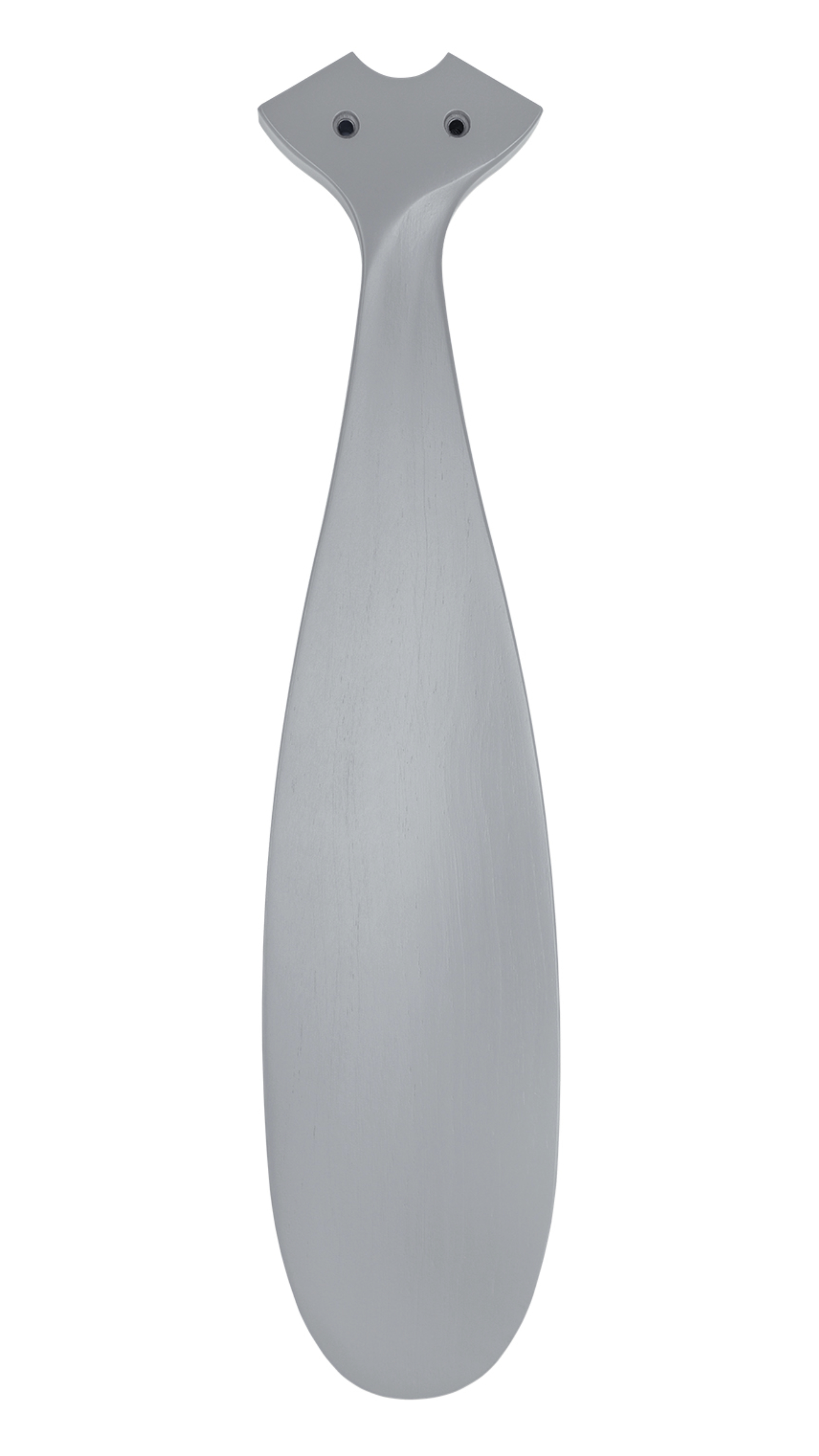 Pala del ventilatore grigio chiaro con una forma curva unica.