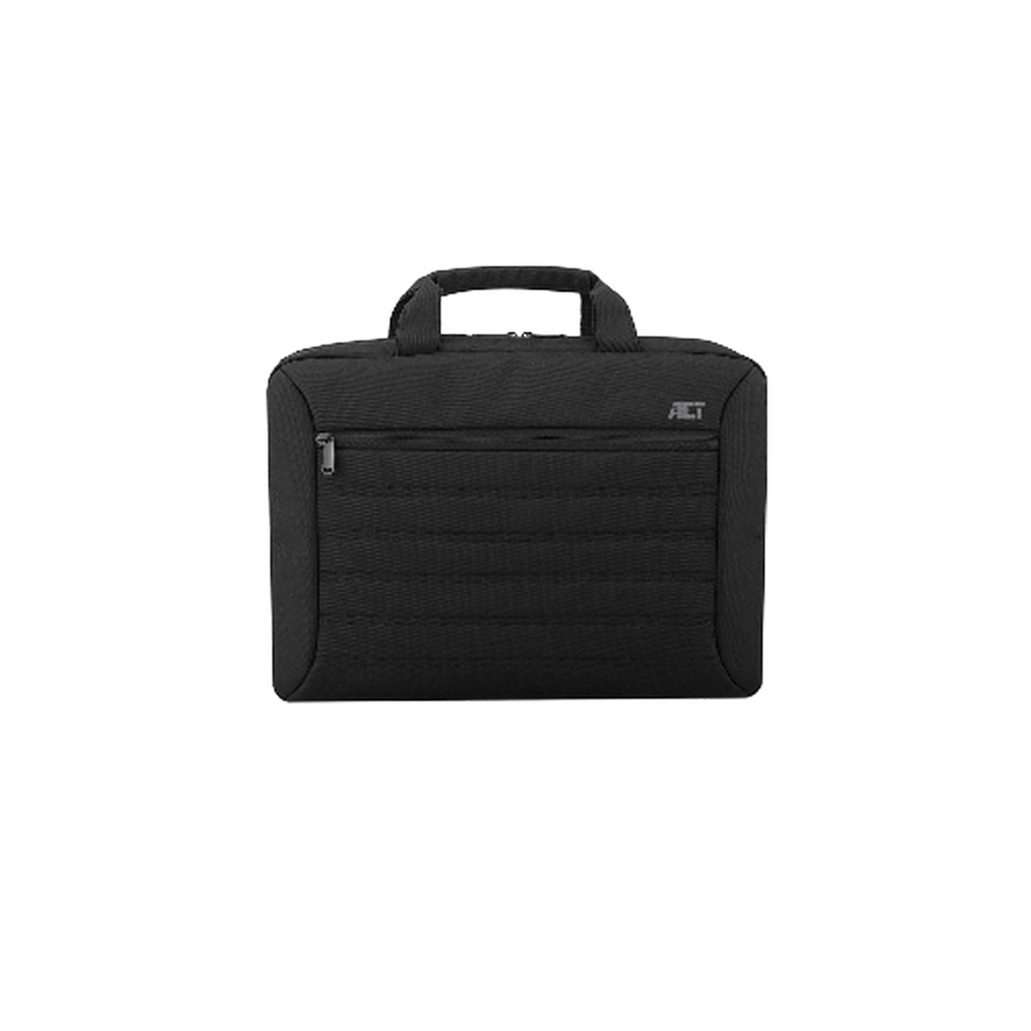Schwarze Laptoptasche auf schwarzem Hintergrund.