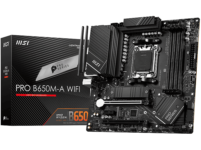 MSI Pro B650M-A Wi-fi AM5 DDR5 6400 Mhz Hdmi DP M.2 B650M-A DDR5 MATX PRO B650M-A