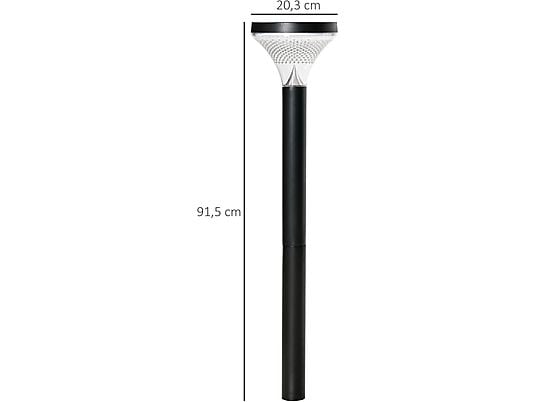 Lámpara de exterior  - Altura 91,5 cm, Luces LED Solares, Brillo Variable, IP44 OUTSUNNY, Negro