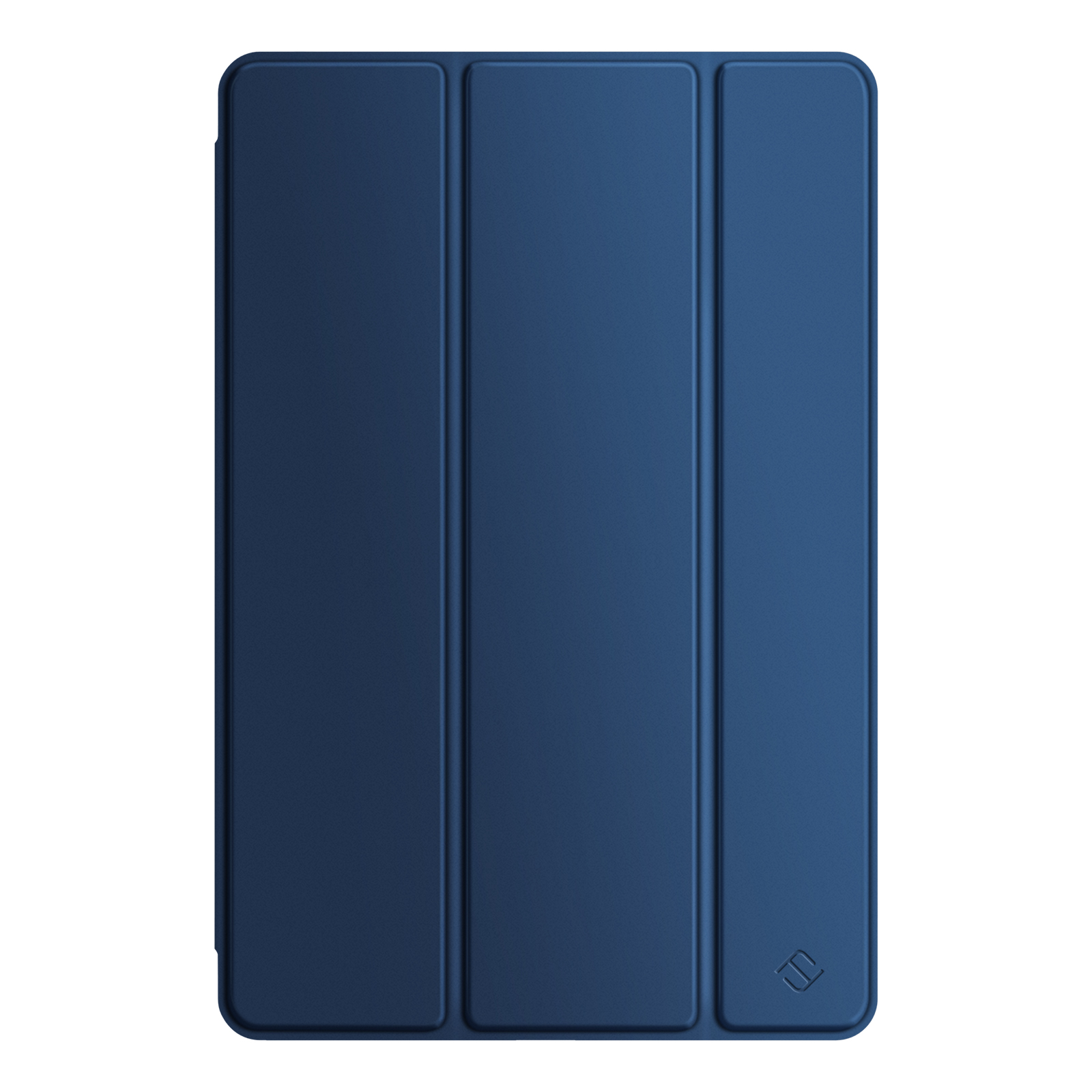 Blaue Tablet-Hülle mit Klappdeckel.