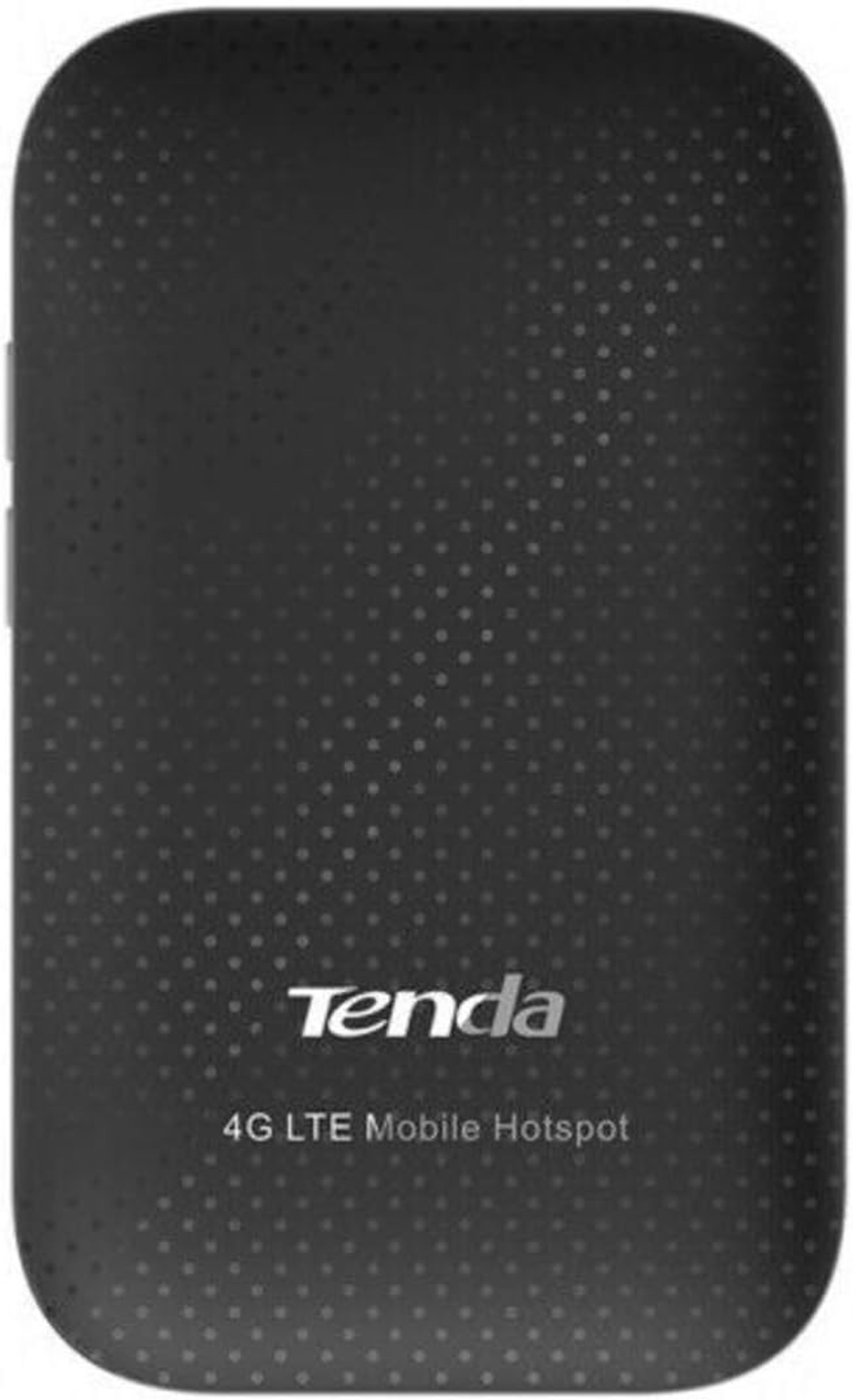 Czarne urządzenie mobilnego hotspotu 4G LTE. Białe tło.