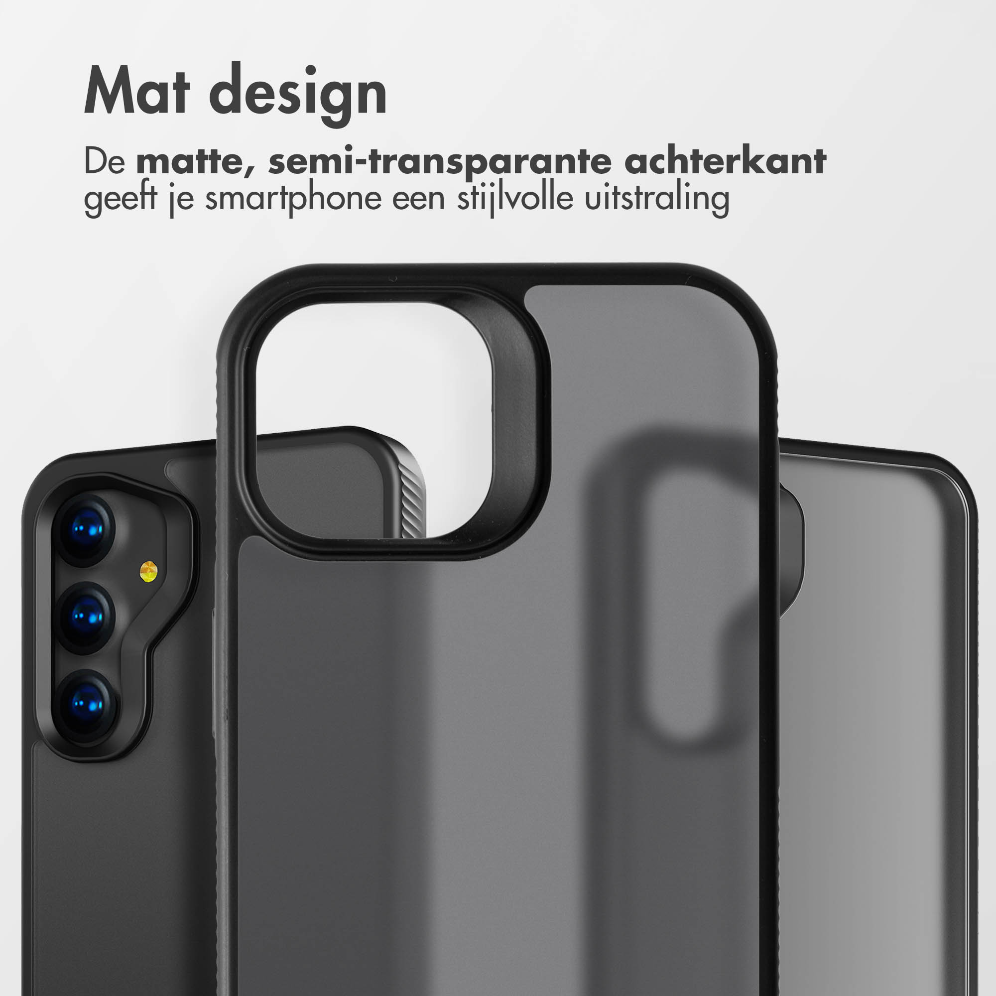 ACCEZZ Rugged Frosted Backcover adatta per Samsung Galaxy A55 Cover per Galaxy A55 (5G), Nero