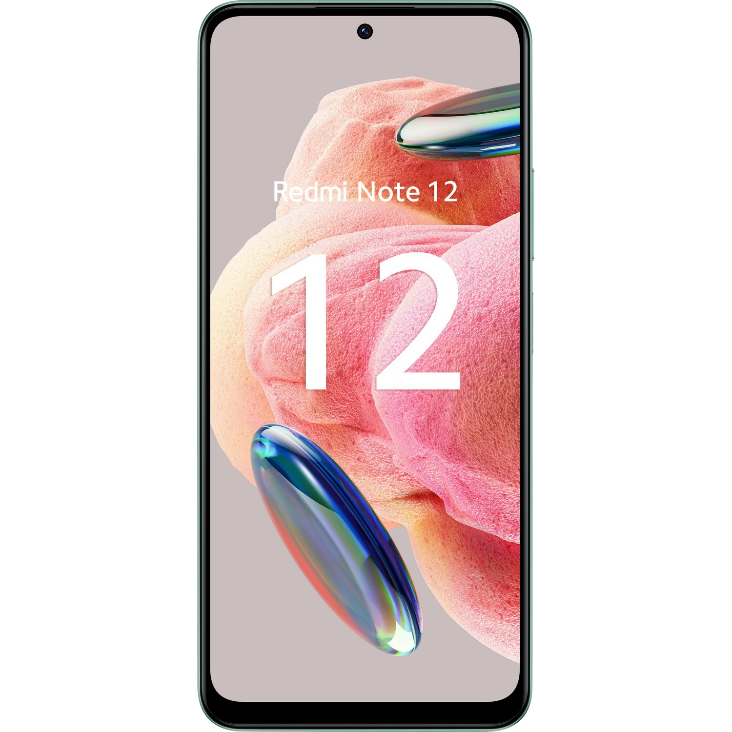 Smartfon z dużym ekranem i numerem 12. Ciemne tło.