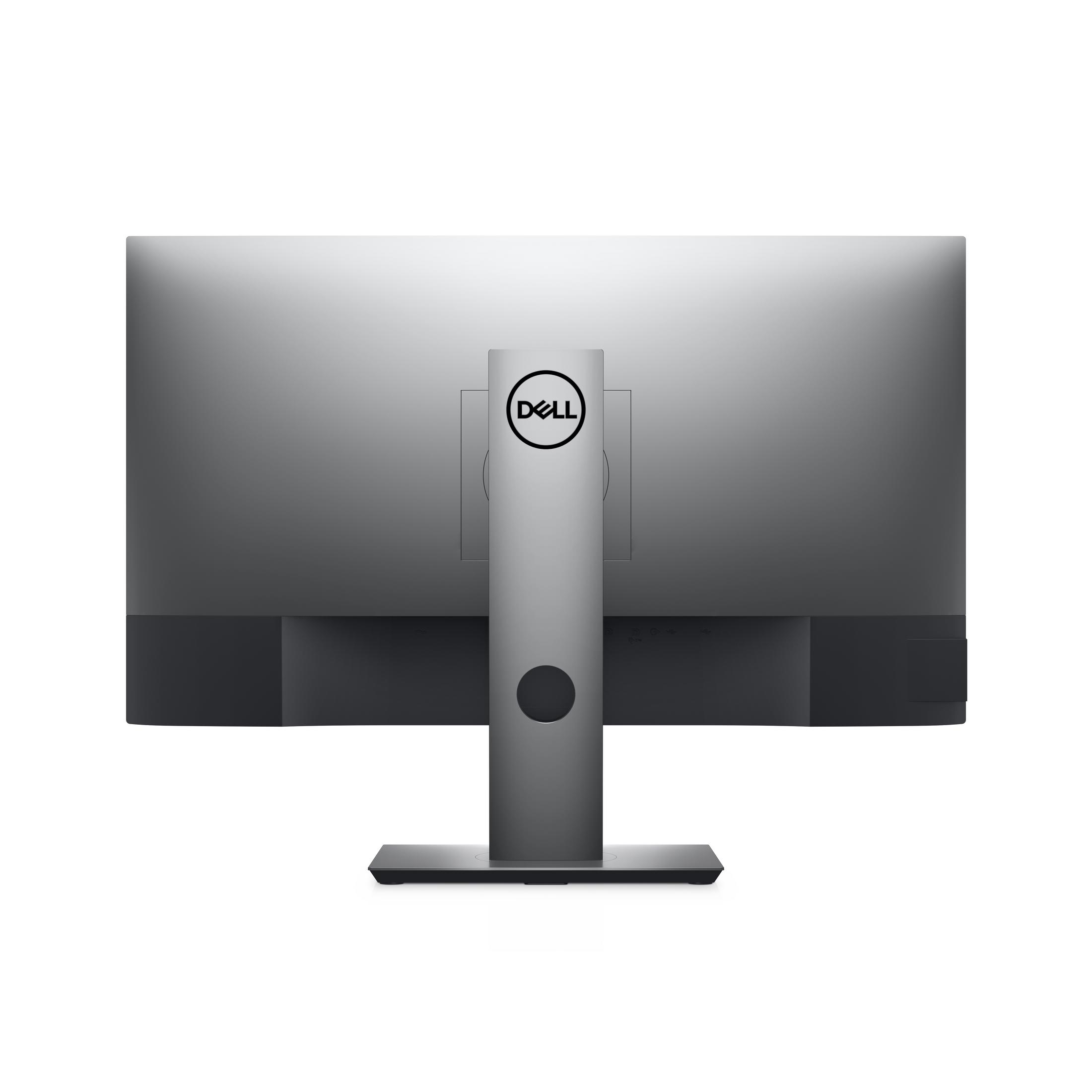 Rückansicht eines Computermonitors auf weißem Hintergrund.