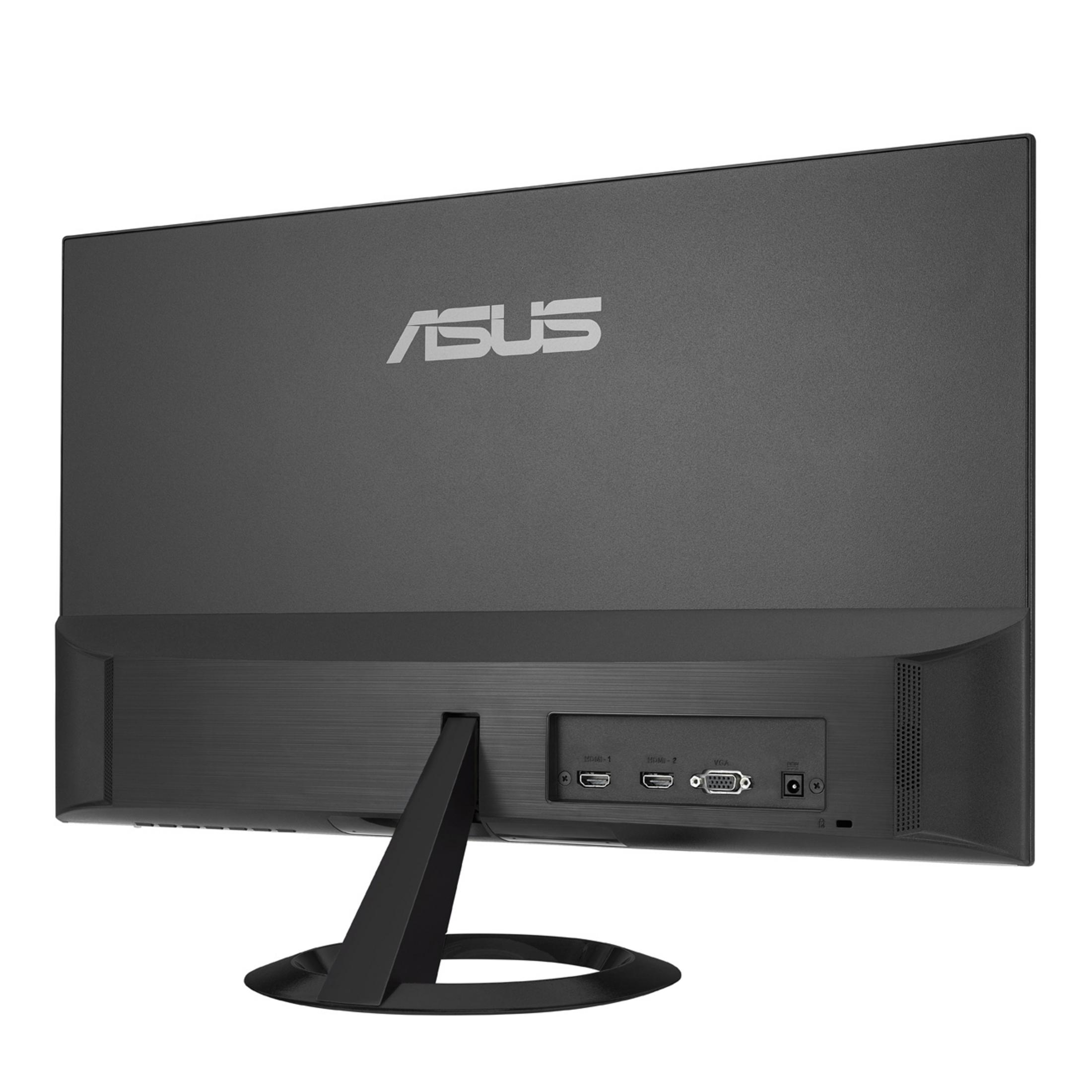 Retro di un monitor ASUS con il nome del marchio e porte di connessione visibili.