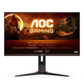 AOC U28G2XU/BK 28 Zoll UHD 4K Gaming Monitor (1 ms Reaktionszeit , 144 Hz , 60 Hz nativ)