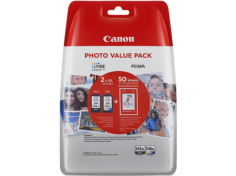 Multipack PG-545XL CL-546XL Photo Value Pack Nero Colore Originali - Foto 7