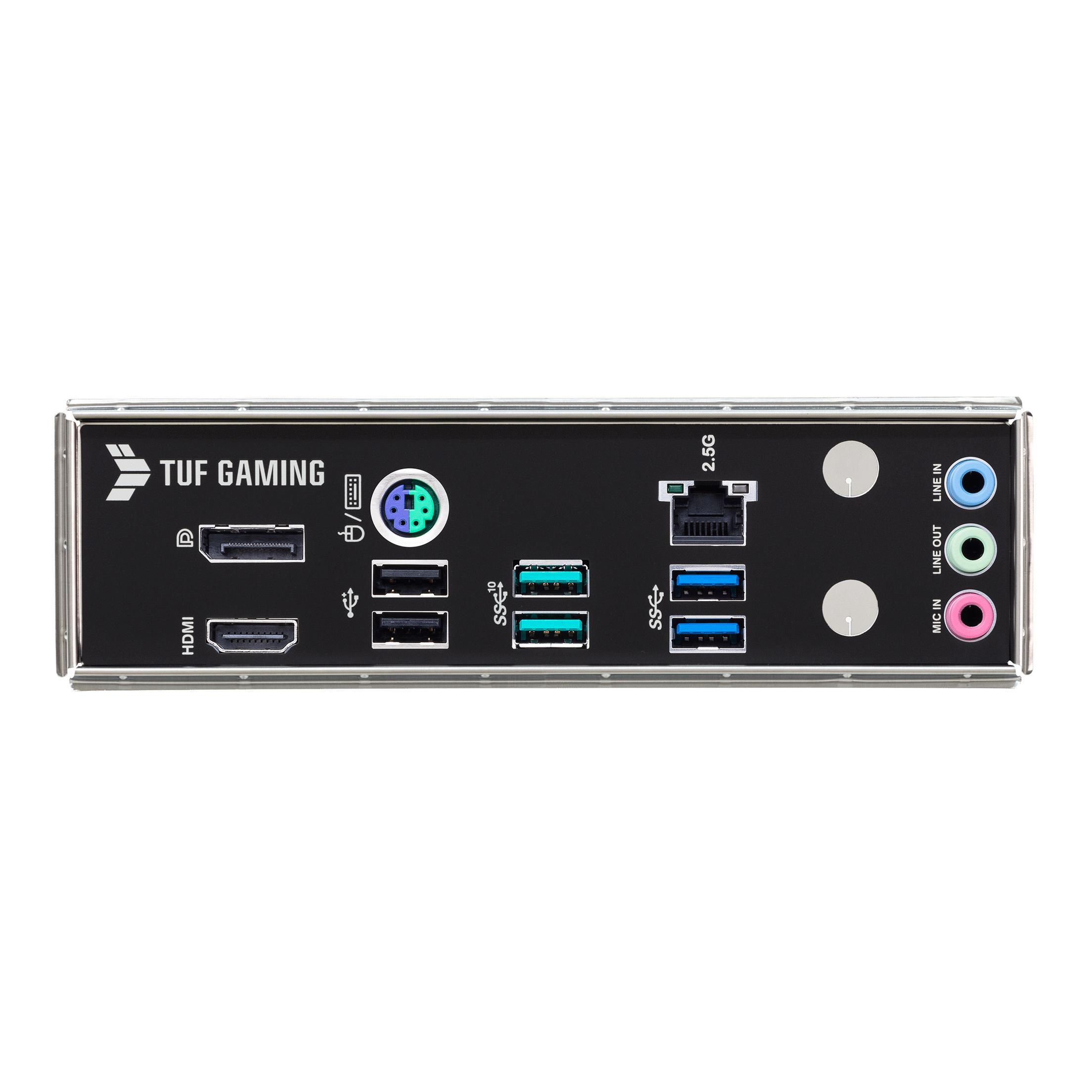 Il pannello posteriore di un computer, che mostra varie porte e connessioni.