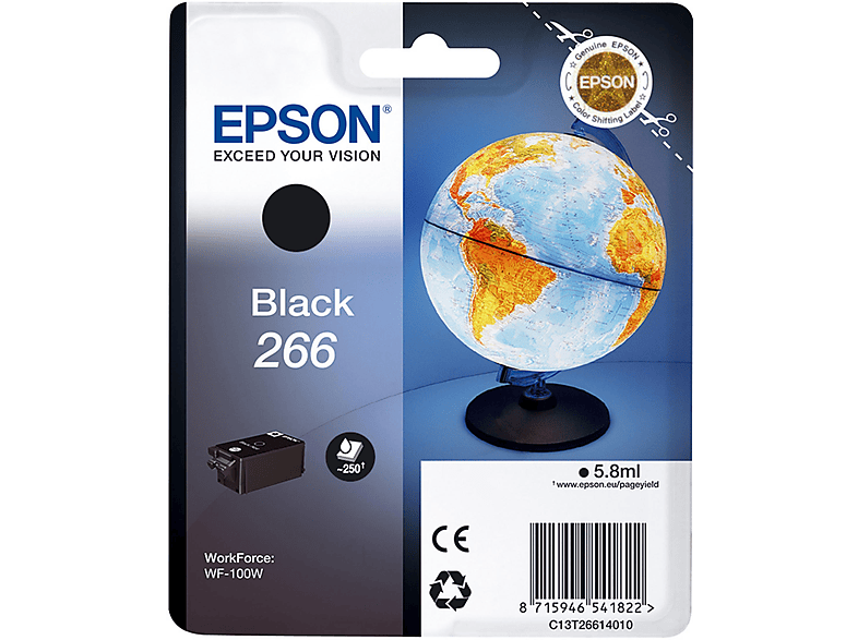 EPSON C13T26614010 (266) Orijinal - WF-100 (T16065) A Kutu Mürekkep baskı Pigment bazlı mürekkep Siyah