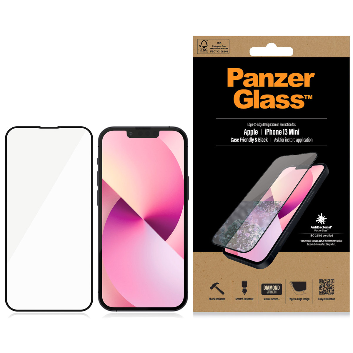 Folia ochronna PANZERGLASS PanzerGlass® Screen Protector iPhone 13 Mini | Edge-to-Edge Przezroczysty