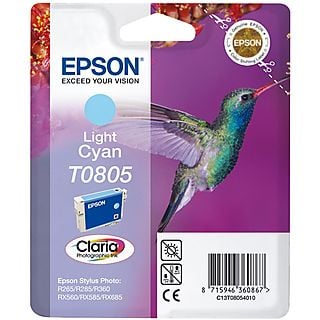 EPSON Singlepack Light Cyan T0805 Claria Photographic Ink  Zwart