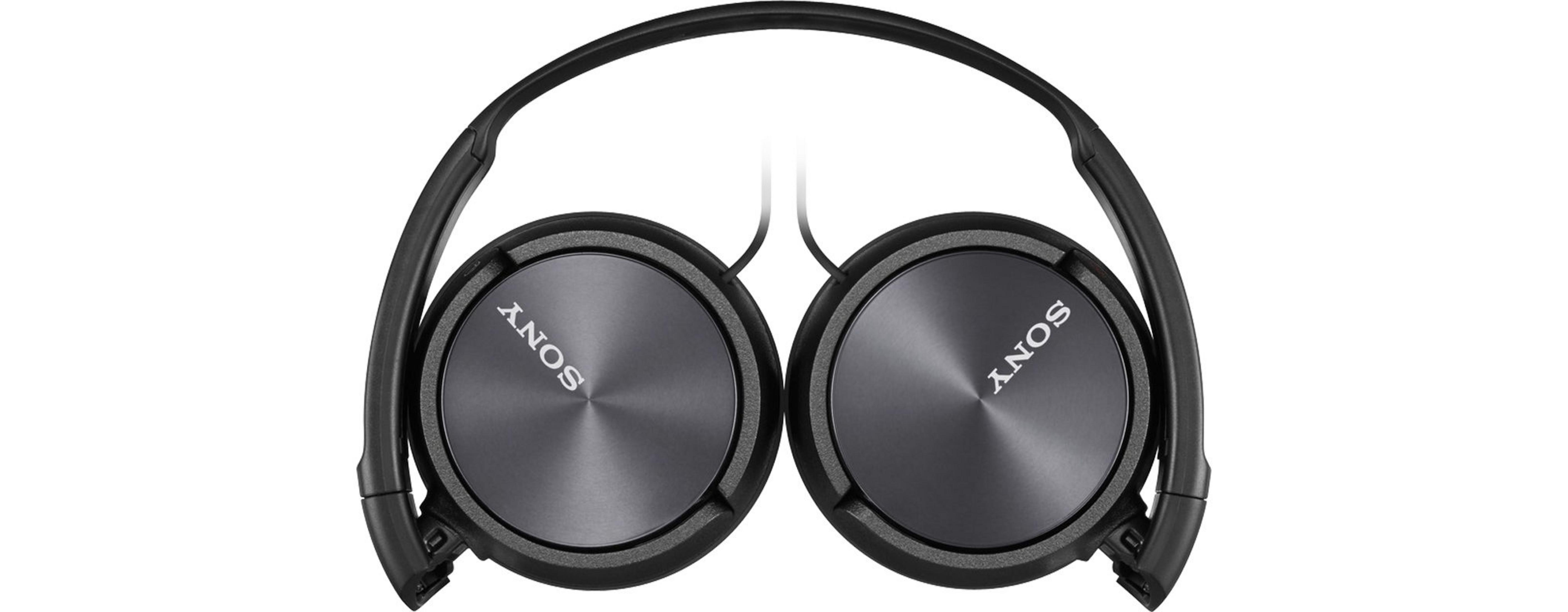 Auriculares Sony negros con diseño plegable. Los auriculares tienen el logo de Sony.