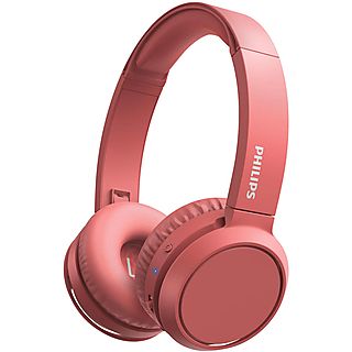 Auriculares inalámbricos - PHILIPS TAH4205RD/00, Supraaurales, Bluetooth, Rojo