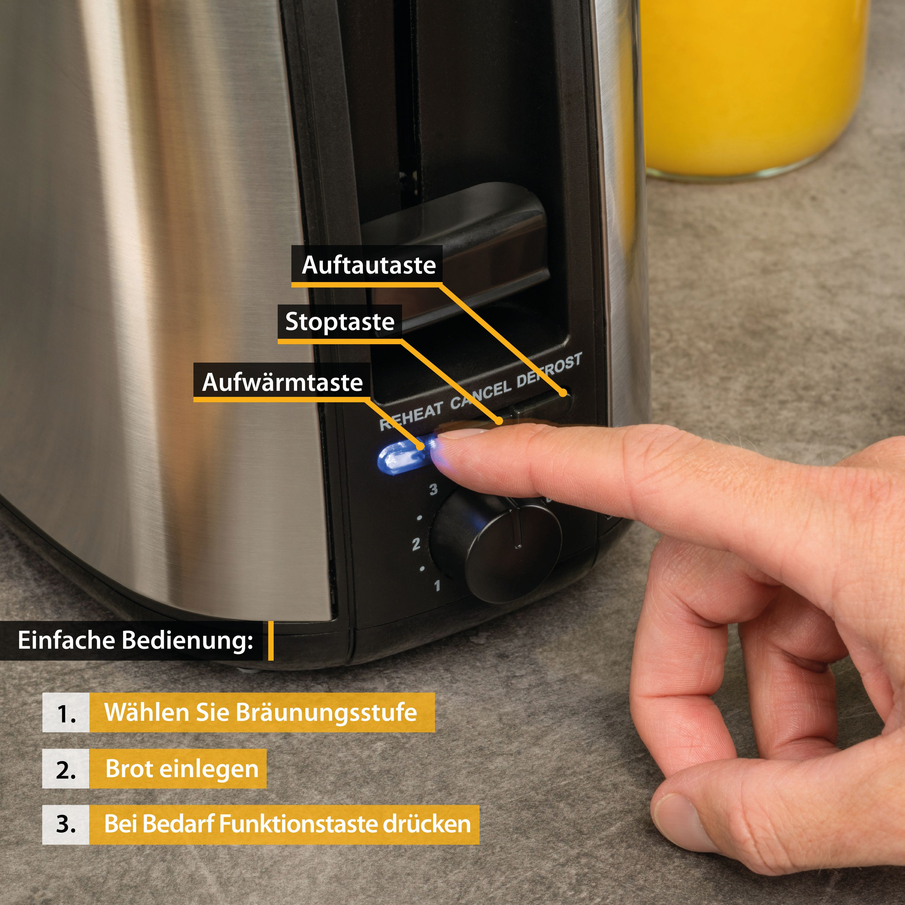 TZS FIRST AUSTRIA FA-5369-4 Toaster schwarz/Edelstahl (750 Watt, Schlitze: 2)