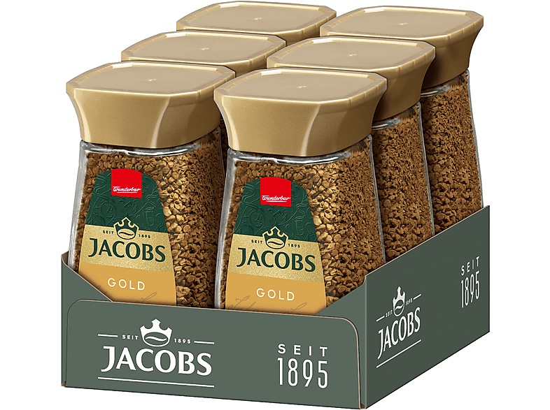 JACOBS Gold 6 x 100 g Gläser löslicher Kaffee (In heißem Wasser auflösen)