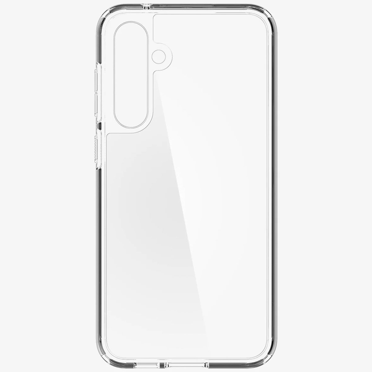 Coque de téléphone transparente. Boutons latéraux visibles. Dos et côtés transparents. Très propre.