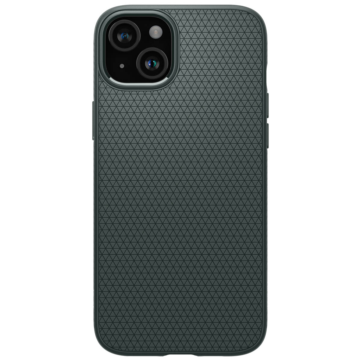 Dark green phone case. Textured back. White background.