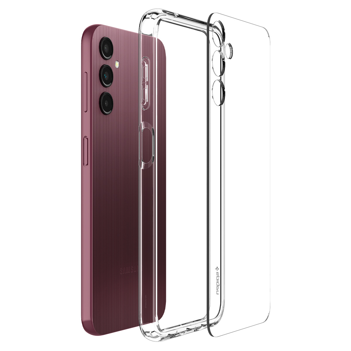 Un téléphone et une coque transparente, côte à côte.