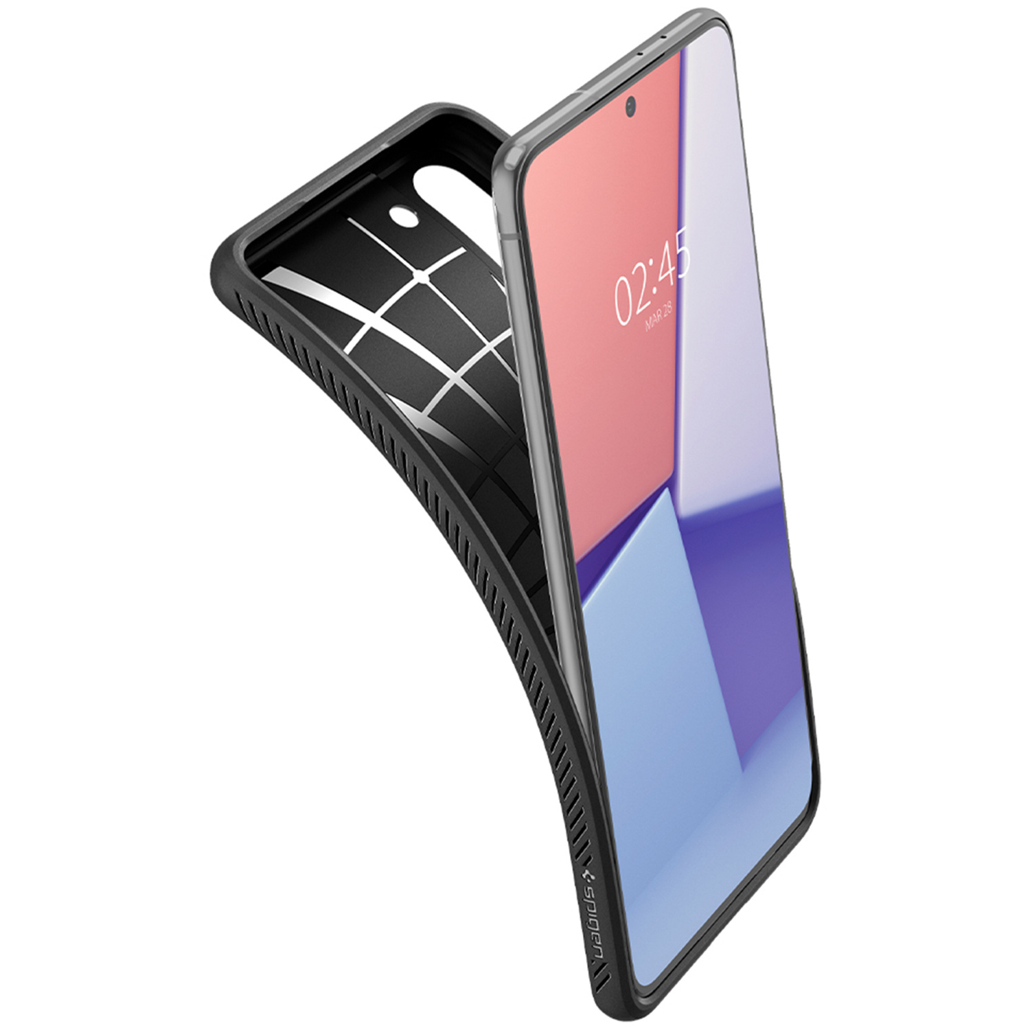 Etui - plecki SPIGEN LIQUID AIR FOR GALAXY S21 BLACK Czarny matowy