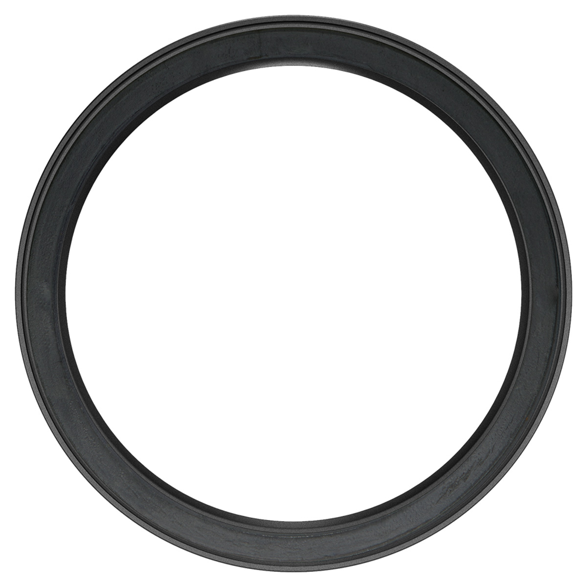 Een zwart frame, cirkelvormig, met een leeg centrum.